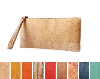 Cork wristlet wallet for women | Vegan leather clutch bag purse - Eco-friendly