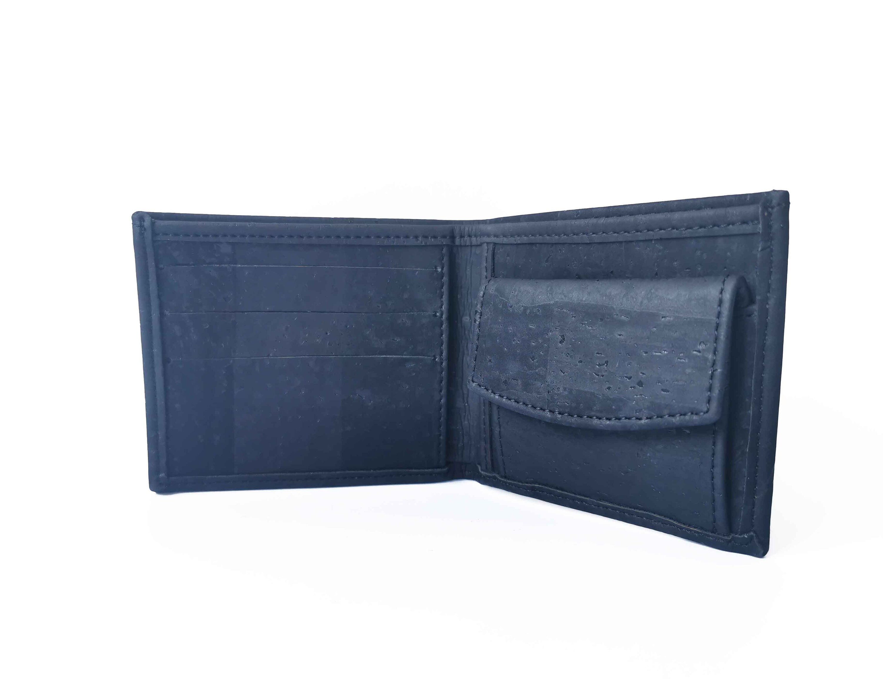 Black Cork Leather Wallet for Men Vegan & Eco-friendly | Etsy UK