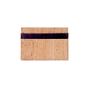 Tarjetero de corcho natural / Tarjetero fino de piel vegana - Regalos sostenibles