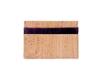 Porte-carte en liège naturel portefeuille / Porte-carte de crédit en cuir végétalien mince - Cadeaux durables