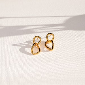 Gold Link Earrings, Minimalist 18K Gold Earrings, Simple Gold Jewellery, Minimalist Earrings, Bold Earrings, Gifts for Her