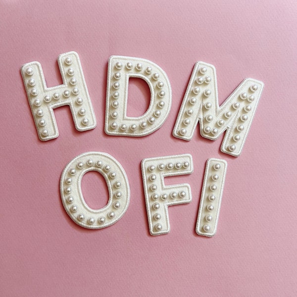Pearl Iron on Letters Etsy