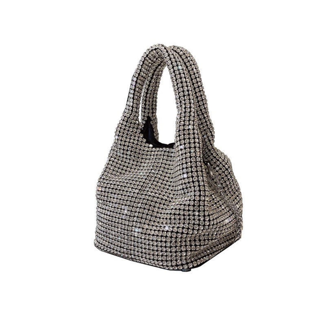 Women Rhinestones Tote Bag Crystal Hobo Bag Bling Bling Evening Handbag ...