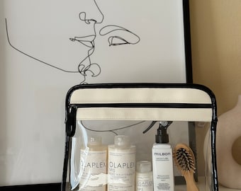 Estuche Clarity, equipaje de viaje compatible con TSA, nailon recubierto de TPU fácil de limpiar (marfil/negro)