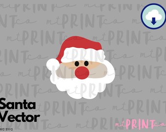Santa PNG, Christmas Clip Art, Winter Clipart, PNG for Sublimation, Instant Download, Tee Shirt Design, SVG, Santa Vector