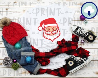 Cute Santa Christmas, Santa PNG, Christmas Clip Art, Winter Clipart, PNG for Sublimation, Instant Download, Tee Shirt Design