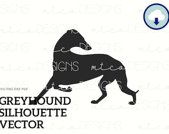 Greyhound, Vintage Greyhound, Silhouette, Vector, Sublimation, Sighthound, Whippet, Italian Greyhound, Dog, Cut File, SVG, PNG
