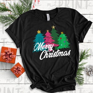 Merry Christmas, Christmas Trees PNG, Christmas Clip Art, Winter Clipart, PNG for Sublimation, Instant Download, Tee Shirt Design