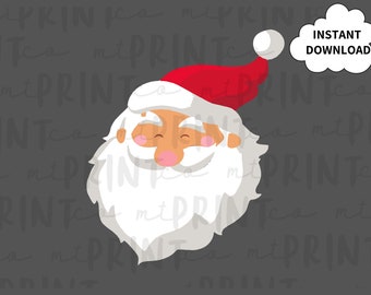 Happy Santa Christmas, Santa PNG, Christmas Clip Art, Winter Clipart, PNG for Sublimation, Instant Download, Tee Shirt Design