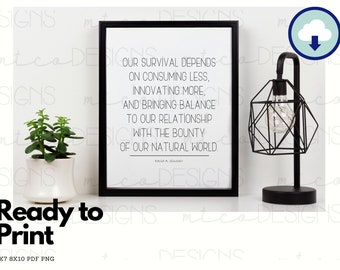 Environmental Quote Printable, Sinclair, Ready to Print, Instant Download, Inspirational, Saying, Quote, Eco, Climate Change