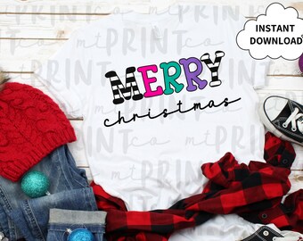 Merry Christmas PNG, Merry Christmas Clip Art, Winter Clipart, PNG for Sublimation, Instant Download, Tee Shirt Design