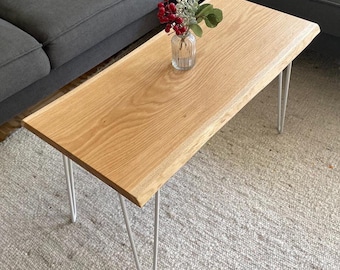 kiuub coffee table / side table oak made from one piece of white
