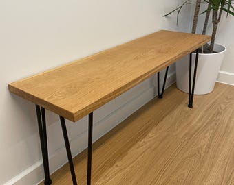 kiuub Sitzbank Eiche / aus einem Stück / Hairpin Legs / schwarz