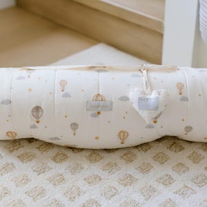 Organic Cotton (OEKO-TEX) Fabric Toddler Nap Mat | Daycare Nap Mat with Pillow and Blanket | Cotton Sleeping Bag, Hot Balloon Gender Neutral