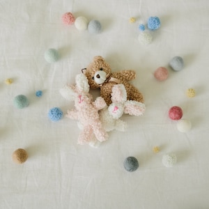 Miniature Plush Rabbit, Teddy Doll Keyring/ Pet Backpack Keychain Pocket Plush Pet Craft Supply/ Custom bag tags Accessories
