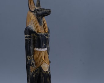 Anubis statue Sculpture Egyptian God of Afterlife – Stone Black - Gold | Hand-painted Figurine for Altar Decor, Gifts & Spiritual Energy