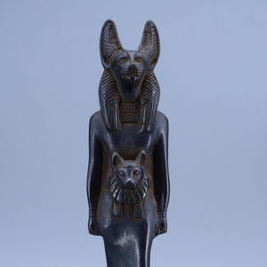 Escultura de estatua negra de Anubis, con emblema de chacal sagrado, dios egipcio de los muertos y la protección, figura única, decoración de altar, energía espiritual