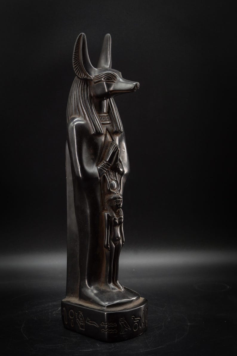 Statue Anubis Jackal Headed God of Death Black Egyptian Art, Anubis ...