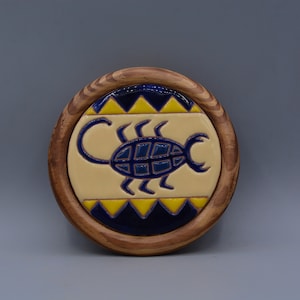 Wall Hanging Egyptian art decor scorpion wood faience 12 cm made in egypt