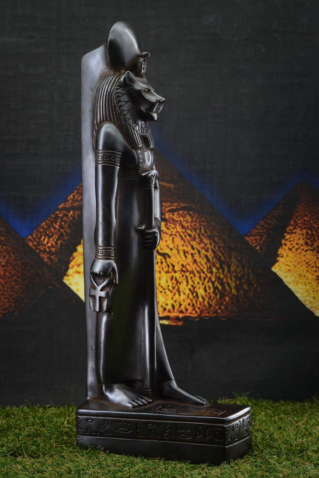 Statue of Goddess Sekhmet Unique Large Black Standing Heavy Solid ...