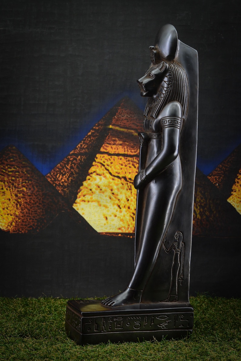 Statue of Goddess Sekhmet Unique Large Black Standing Heavy Solid ...