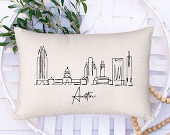 Austin Throw Pillow | Perfect Gift For New Couple | Zip Code Pillow