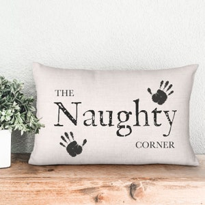 The Naughty Corner Dirty Hands Pillow | Perfect Gift For New Baby | Nursery Throw Pillow |  New Mom Pillow