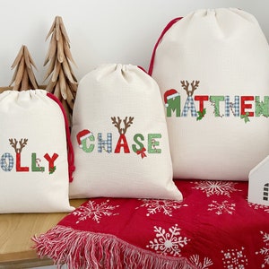 Christmas Names Santa Sack | Christmas Santa Sack | Personalized Gift Bag | Personalized Toy Bag