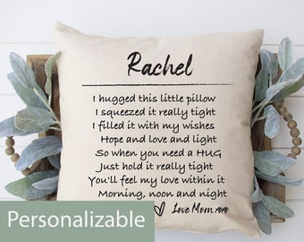 Hugs From Mom Pillow | Get Well Soon | Hugs Pillow | Gift For College Student | Care Package For Her