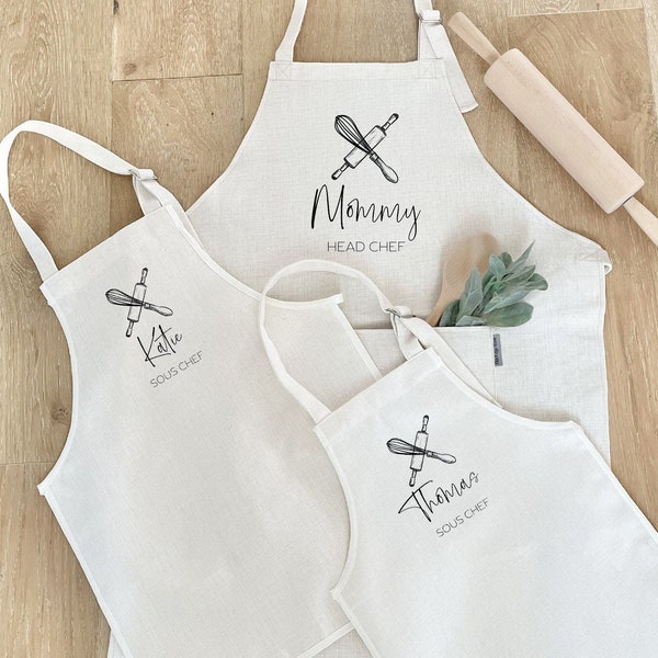 Head Chef Adult and Child Family Aprons | Adult and Child Aprons | Baking Apron