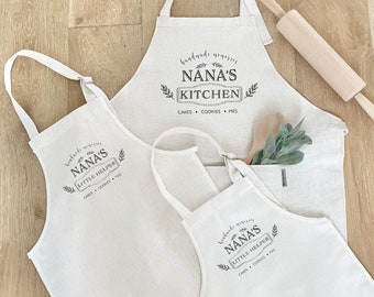 Nana's Little Helper Matching Aprons | Adult and Child Matching Aprons | Nana and Grandchild Aprons | Barber Apron