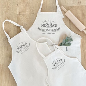 Nonna's Little Helper Matching Aprons | Adult and Child Aprons | Nonna and Grandchild Apron | Barber Apron