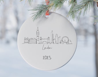 London Tree Ornament  | Custom Christmas Tree Ornament | Personalized Ornament | Newlywed Ornament | Travel Ornament