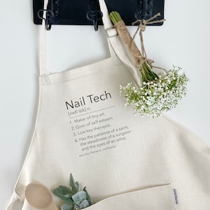 Personalized Nail Tech Apron | Nail Tech Definition | Mothers Day Apron | Gift From Kids | Farmhouse Kitchen | Personalized Apron