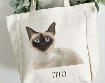 Siamese Bag | Cat Breed Bag | Re-usable Bag | 2nd Anniversary Gift