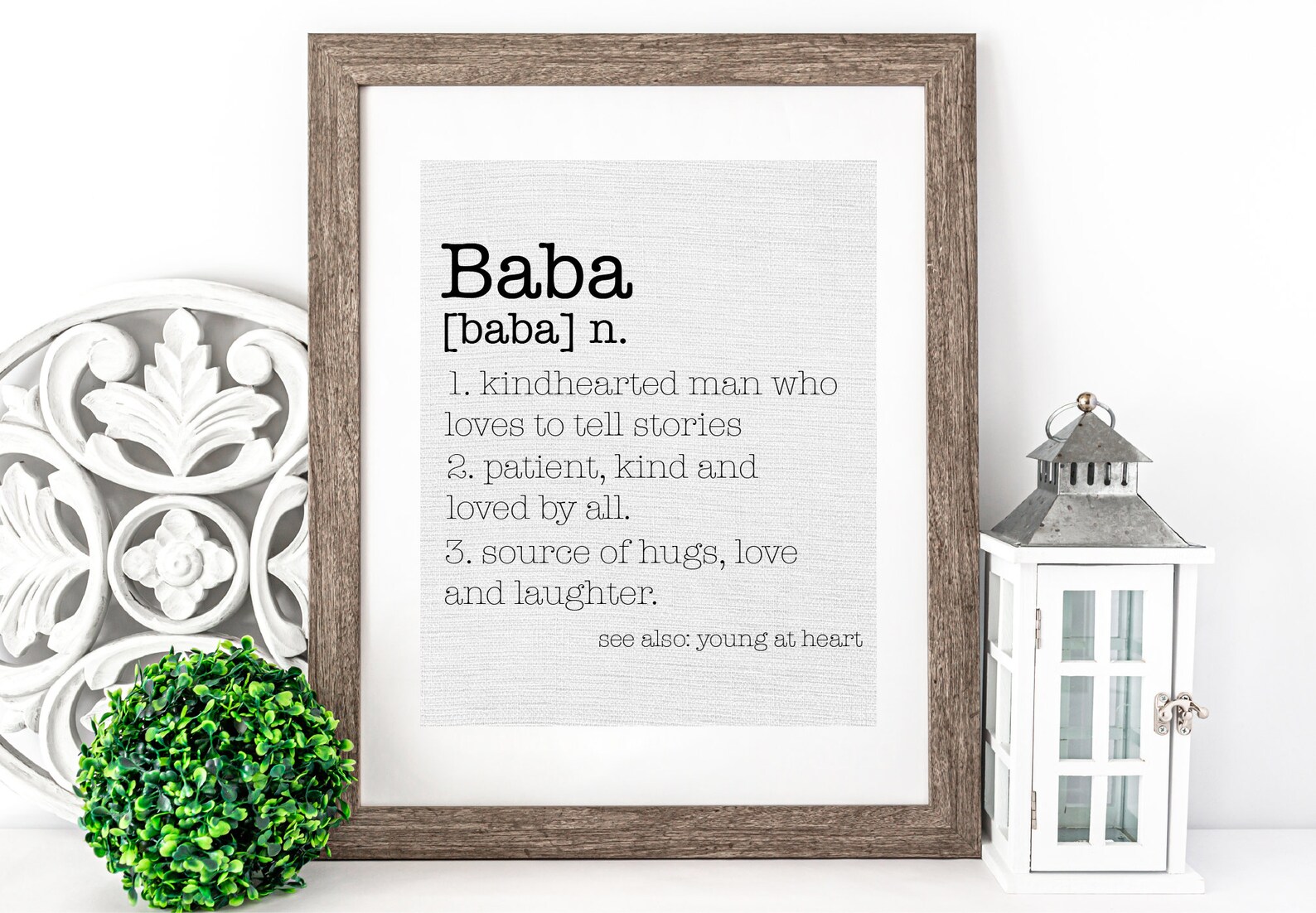 Baba Definition Sign Perfect Gift for Fathers Day Man Cave Etsy
