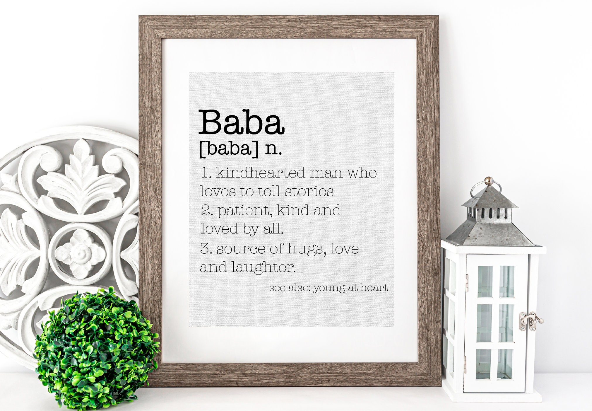 Baba Definition Sign Perfect Gift For Fathers Day Man Cave Etsy