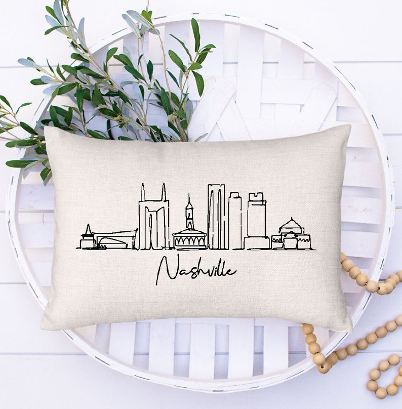 Nashville Throw Pillow Perfect Gift For New Couple Zip Code Pillow image 1
