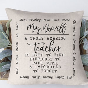 Truly Amazing Teacher Class Names Throw Pillow | Classroom Pillow | Principal Gift