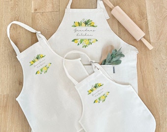 Lemons Adult and Child Matching Aprons | Adult and Child Aprons | Barber Apron