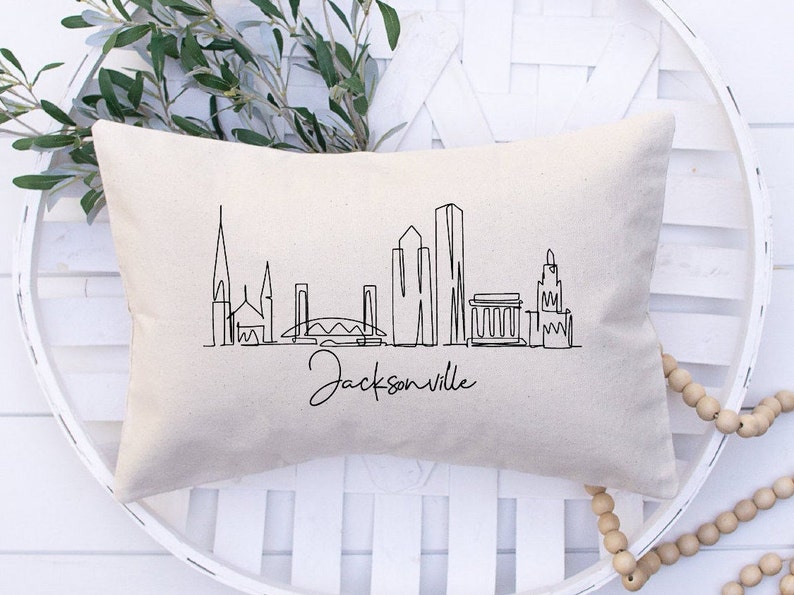 Jacksonville Throw Pillow Perfect Gift For New Couple Gift From Realtor Zip Code Pillow 12 x 18 Incl Insert inches