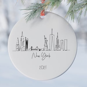 New York Tree Ornament  | Custom Christmas Tree Ornament | Personalized Ornament | Newlywed Ornament