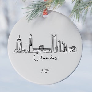 Custom Columbus Souvenir Travel Ornament Personalized Christmas Gift