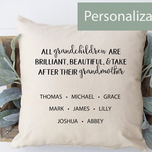 All Grandchildren Are Brilliant Pillow | Perfect Gift For Mothers Day | Perfect Gift For Grandma | Gran Gift
