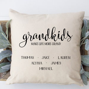 Grandkids Make Life More Grand Throw Pillow Perfect Gift For Grandma Gran Gift image 2