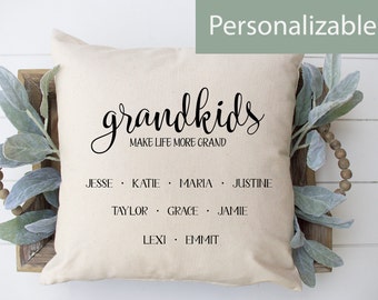 Grandkids Make Life More Grand Throw Pillow | Perfect Gift For Grandma | Gran Gift