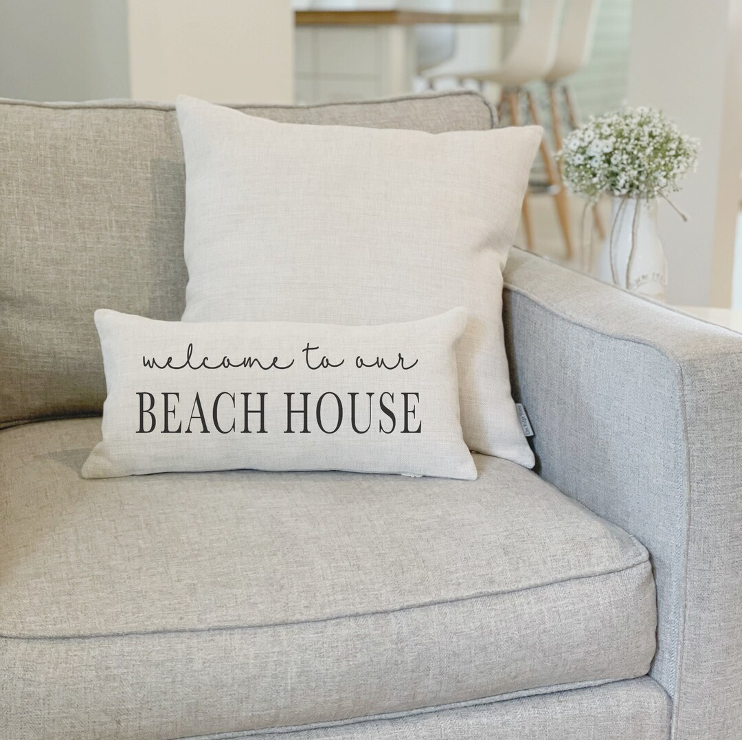 to Our Beach House Perfect Beach House Throw Pillow Rustic Home