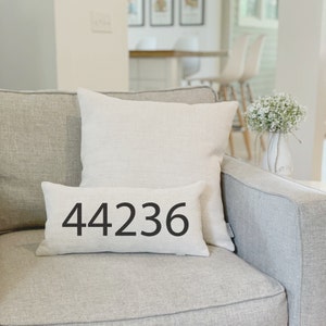 Zip Code Throw Pillow | Perfect Gift For New Couple | Address Gift | Gift For College Student | Zip Code Pillow