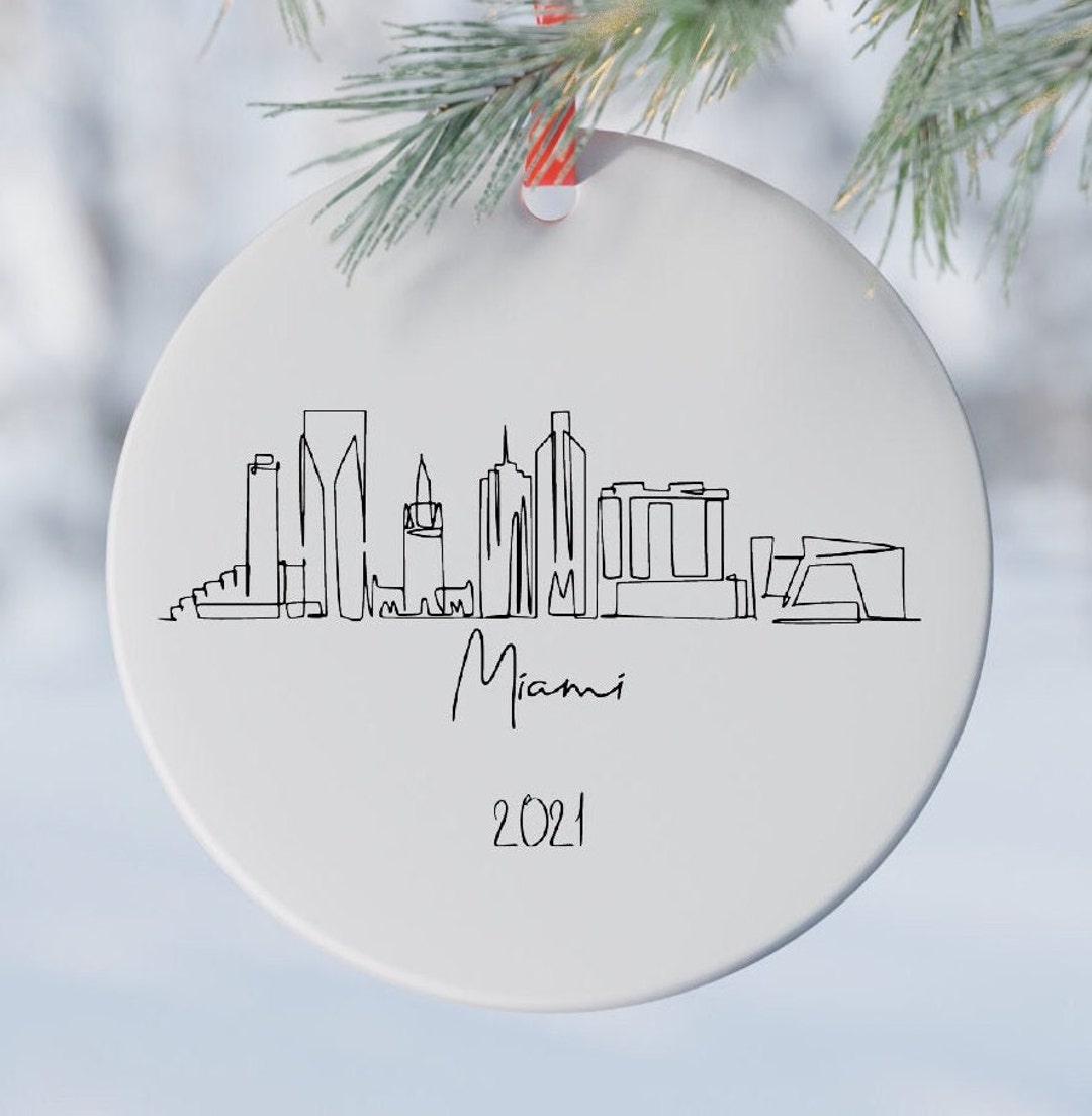 Unique Miami Travel Ornament for Personalized Christmas Tree Gift Etsy