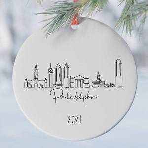 Philadelphia Tree Ornament  | Custom Christmas Tree Ornament | Personalized Ornament | Newlywed Ornament | Travel Ornament